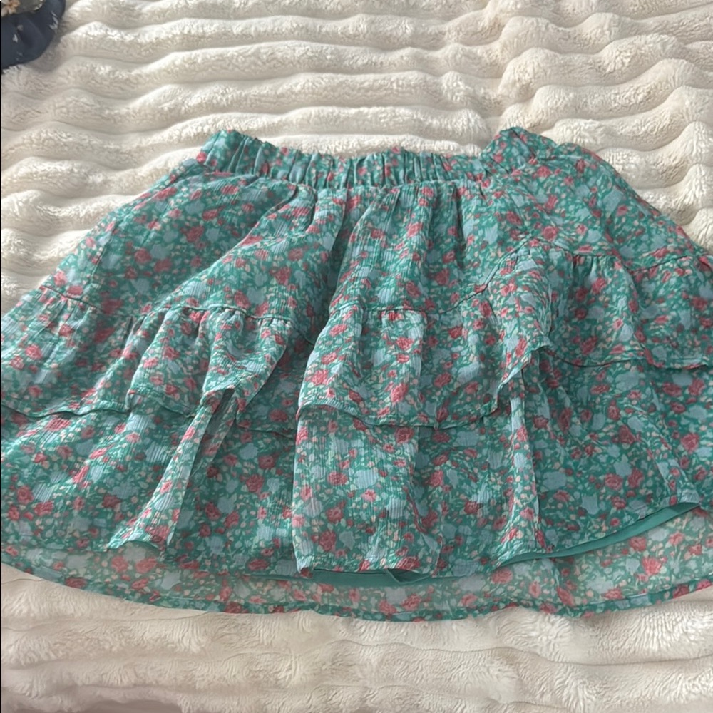 Abercrombie Kids Blue Green Bubble Mini Skirt
